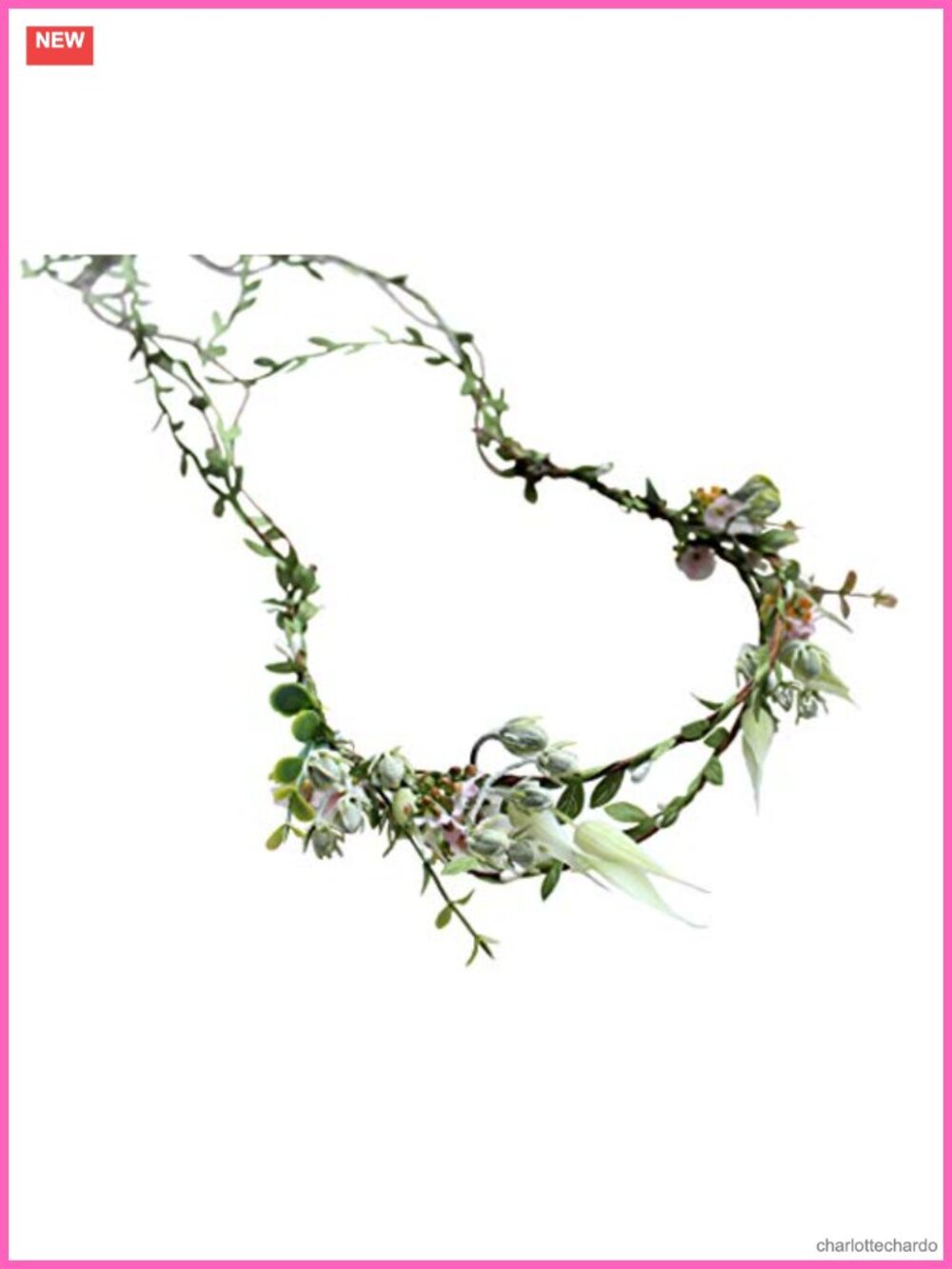 Floral Crown Headband Halo Fabric Leaves Flowers Adjustable Bridal Hair